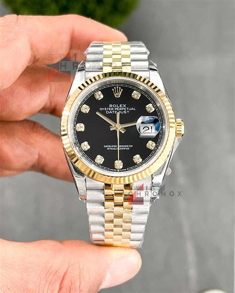 rolex datejust two tone black dial diamond|rolex datejust price.